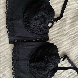 Stylish Black D Lace Corset Top